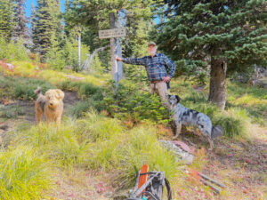 Randy and companions at the Link Lake-Nasukoin Mtn trail intersection, September 19, 2026 - Jim Rittenburg